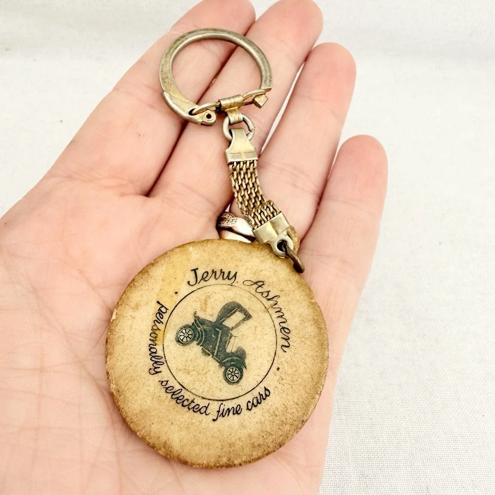Vintage Ewing New Jersey Advertising Keychain Key Fob Cars Dealer Jerry Ashmen
